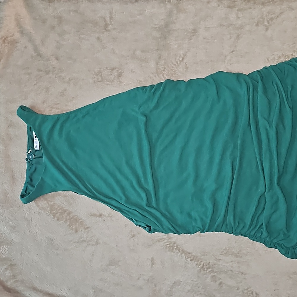Fashion Nova Green Halter Cinched Dress 1X